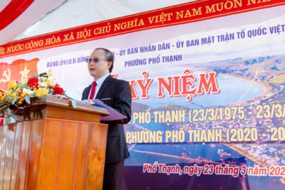 Phường Phổ Thạnh long trọng tổ chức Lễ kỷ niệm 50 năm Ngày giải phóng Phổ Thạnh (23/03/1975 - 23/03/2025) & 5 năm thành lập phường (2020 - 2025).